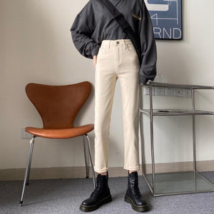 [Korean Style] Ley 4 Colors Hight Waist Straight Jeans