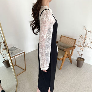 [Korean Style] Alora V neck Lace Top w/ Slip Dress