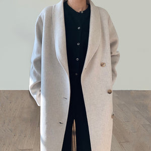 [Korena Style] Monserrat Shawl Collar Loose Fit Long Coat
