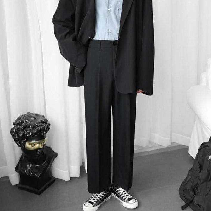 [Korean Style] Silk Straight Casual Pants