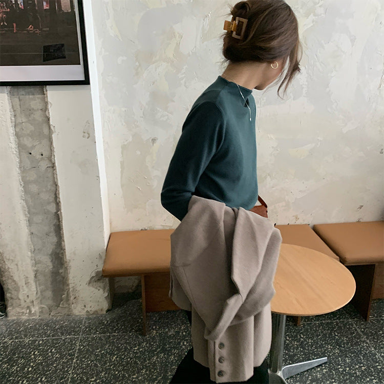 [Korean Style] Noltha 8 Solid Color Cotton Knit Turtleneck
