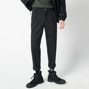 [Korean Style] 3 Color Drape Straight Woolen Trouser