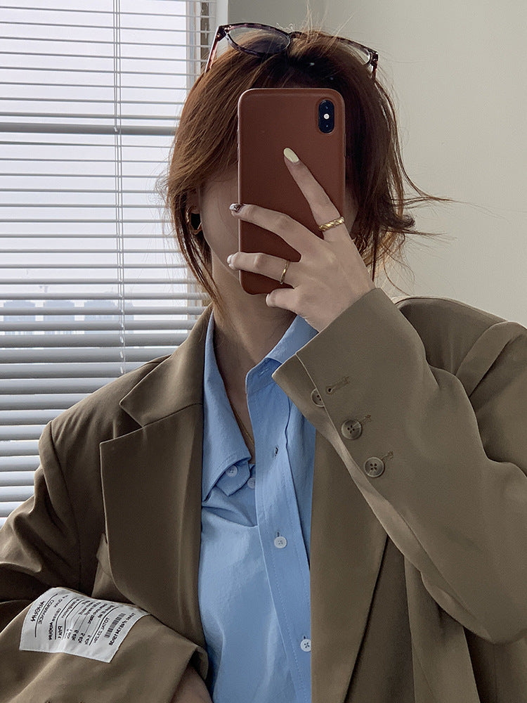 [Korean Style] Nova Loose Fit Blazer w/ Patch Details