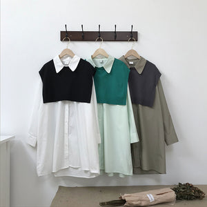 [Korean Style] Missa Oversized Layered Shirt