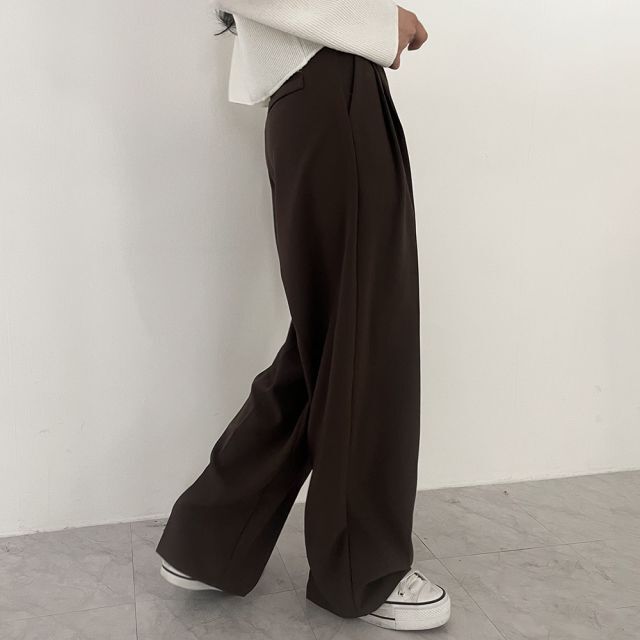 [Korean Style] Verona Solid Color Wide Leg Trouser