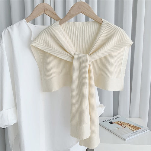 [Korean Style] Olivé Rib Knit Spring Shawl Wrap For Layering
