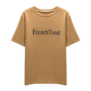 [Korean Style] French Toast Printing Graphic Cotton T-shirt