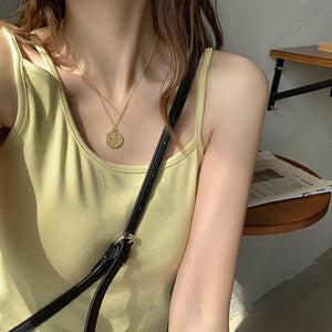 [Korean Style] Solid Color Asymmetrical Summer Camisole Tank Top