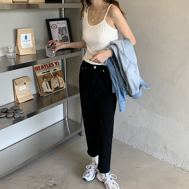 [Korean Style] Solid Color Asymmetrical Summer Camisole Tank Top