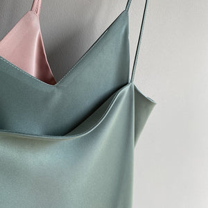 [Korean Style] Pheora Satin Solid Color Slip Dress