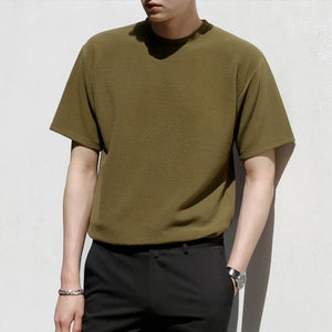 [Korean Style] Solid Khaki 1/2 Sweatshirts