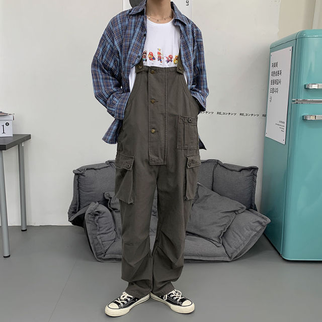 [Korean Style] Pettes Cargo Casual Overall Pants