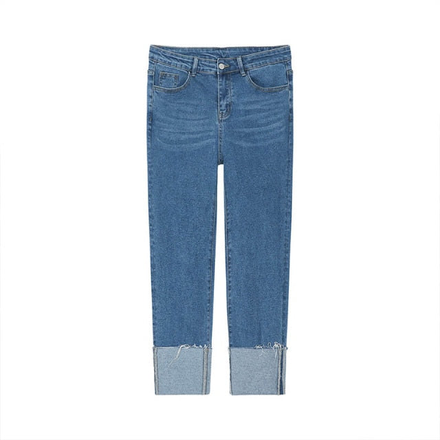 [Korean Style] Tencel Ankle-Length Washed Jeans