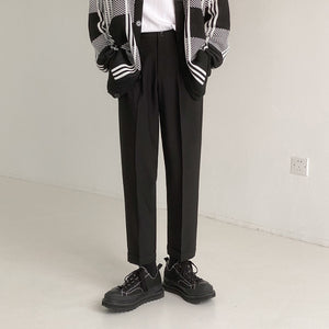 [Korean Style] 2 Colors Pleated Ankle-Length Pants