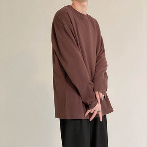 [Korean Style] Long Sleeve Solid Basic T-shirts