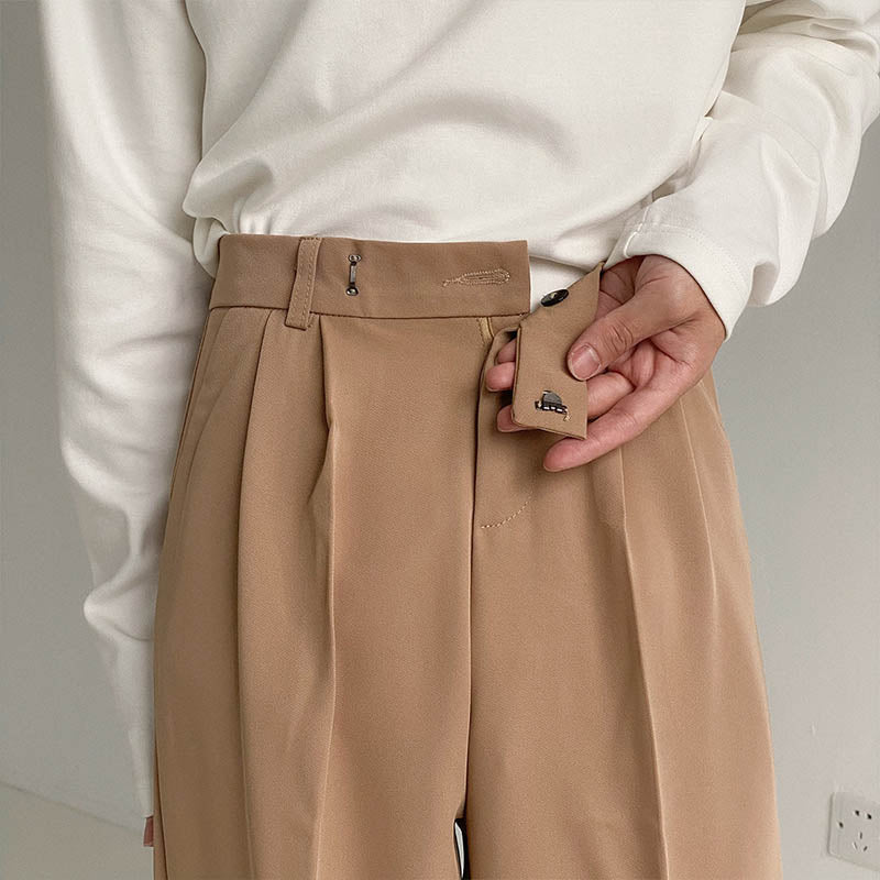 [Korean Style] Leon Wide Leg Pleated Trouser Pants