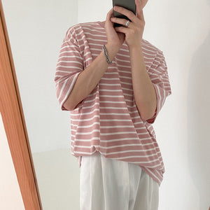 [Korean Style] 3 Colors Oversize Striped T-Shirts