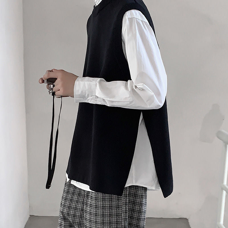 [Korean Style] 3 Colors Wool Sleeveless Pullover Sweaters