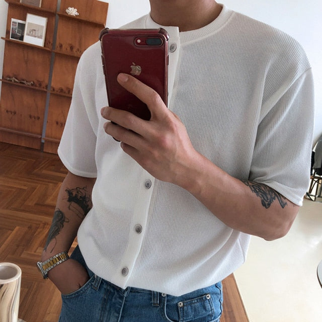 [Korean Style] 2 Colors Oversized Single-breasted Shirts
