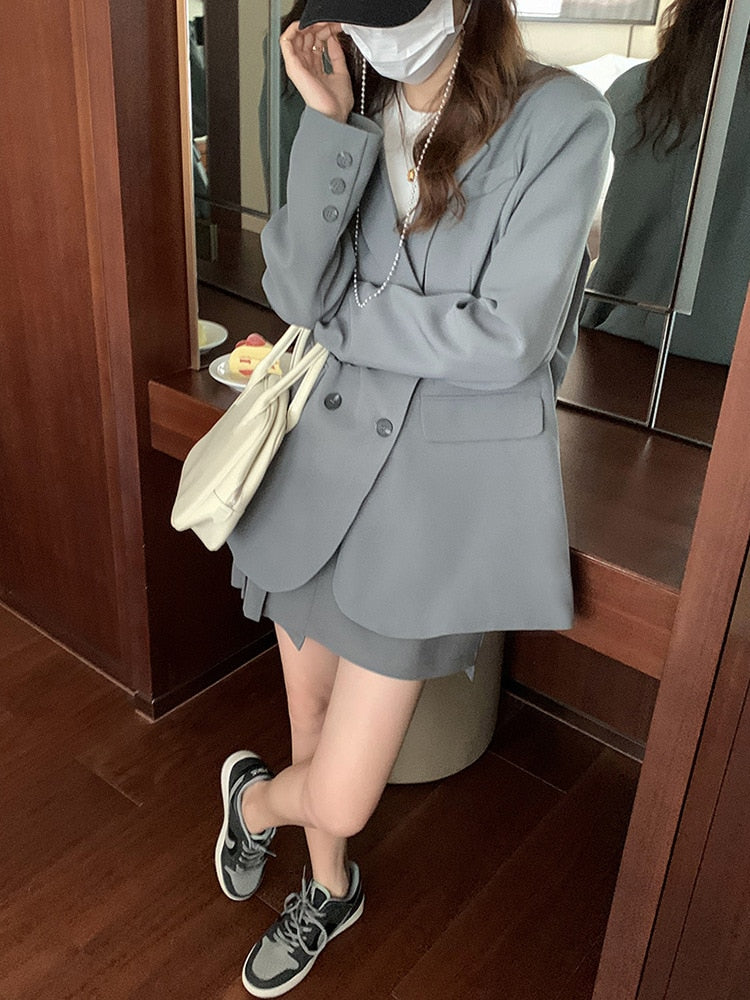 [Korean Style] Margria High Quality Double Breasted Oversized Blazer
