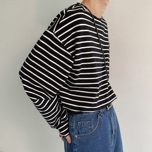 [Korean Style] Striped Long-Sleeved T-Shirts