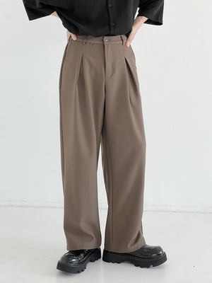[Korean Style] 2 Colors Wide Straight Trousers