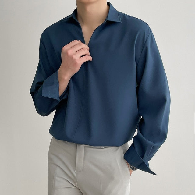 [Korean Style] 3 Colors Pullover V-Neck Shirts