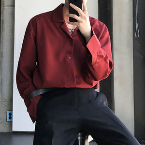 [Korean Style] 3 Colors Casual Long-Sleeved Shirts