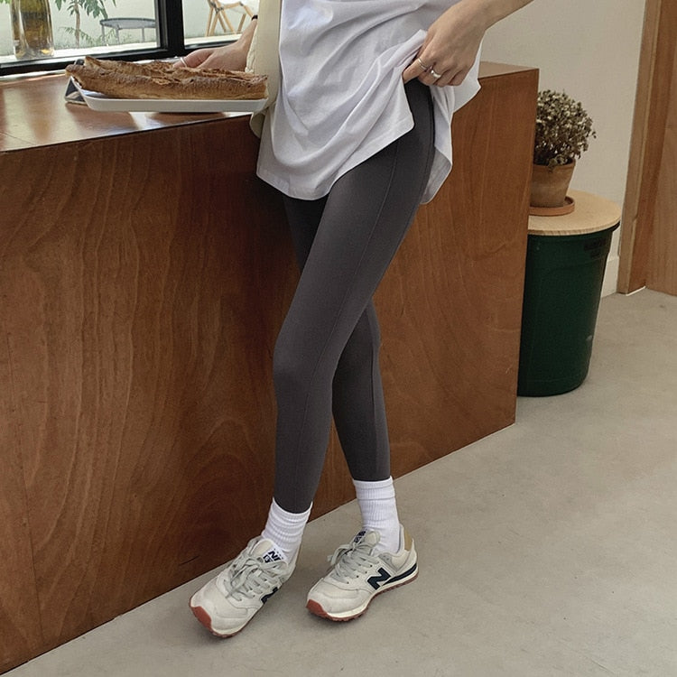 [Korean Style] 2 Colors Wide Band High Waist Stretchy Legging