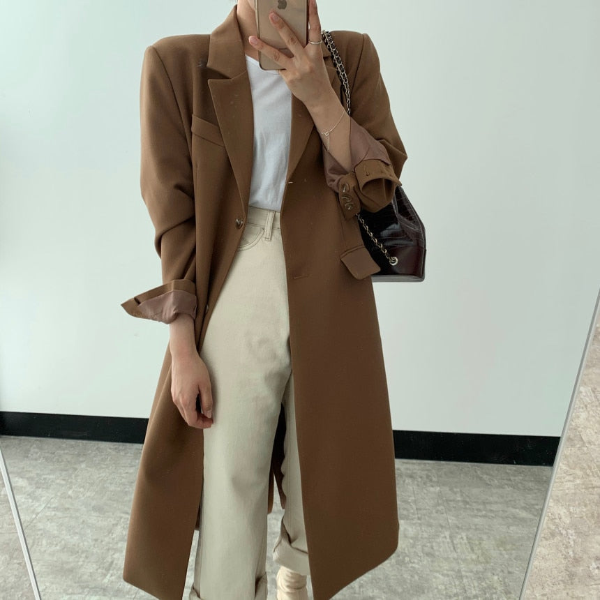 Korean long blazer sale