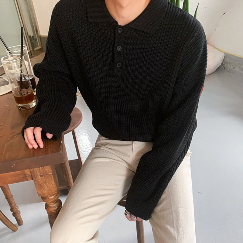 [Korean Style] Button Pullover Sweaters