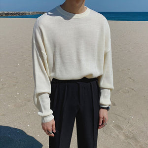 [Korean Style] 3 Colors Knitted Long-Sleeved Sweatshirts