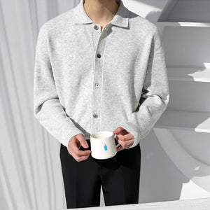 [Korean Style] 3 Colors Turn-down Collar Knitted Shirts