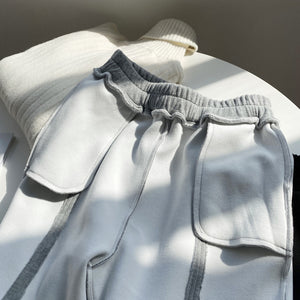 [Korean Style] 2 Colors Drawstring Cinched Waist Fleece Lined Sweatpants