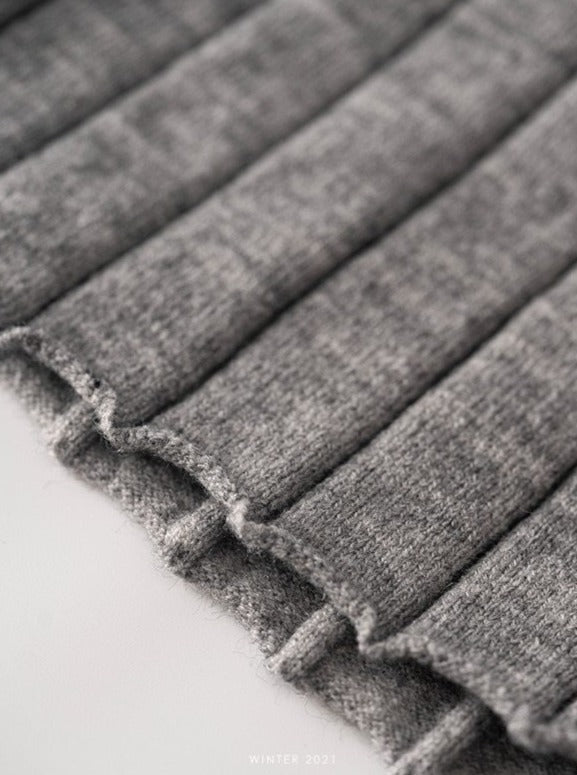 [Korean Style] Bi-color Collared Knit Top