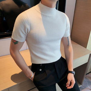 [Korean Style] Viscose Short-Sleeved Turtleneck Knit