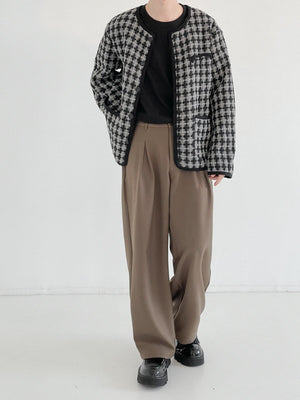 [Korean Style] Single Breasted Plaid Cardigan