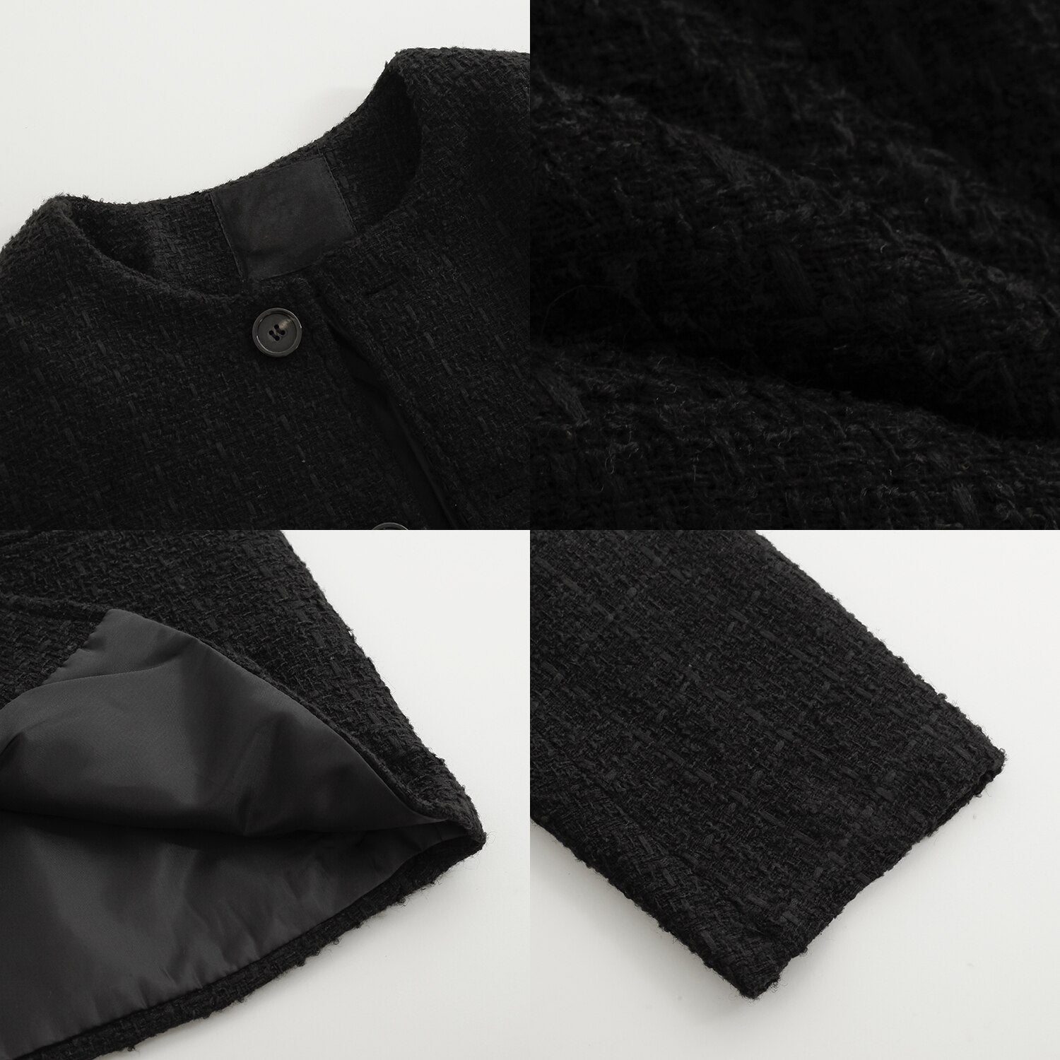 [Korean Style] Long Sleeved Tweed Cardigan Jacket