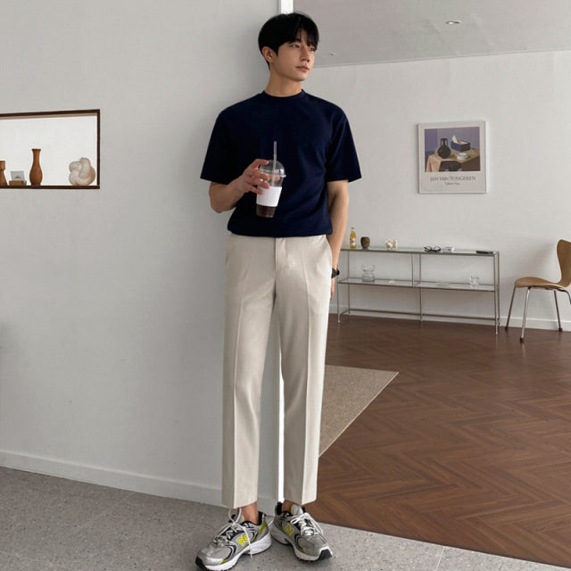 [Korean Style] 3 Colors Nine Points Straight Pants