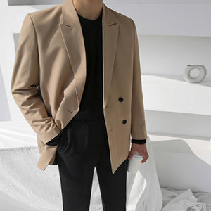 [Korean Style] 2 Colors Double Breasted Oversize Blazer