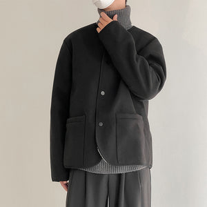 [Korean Style] Casual Solid Fleece Jacket