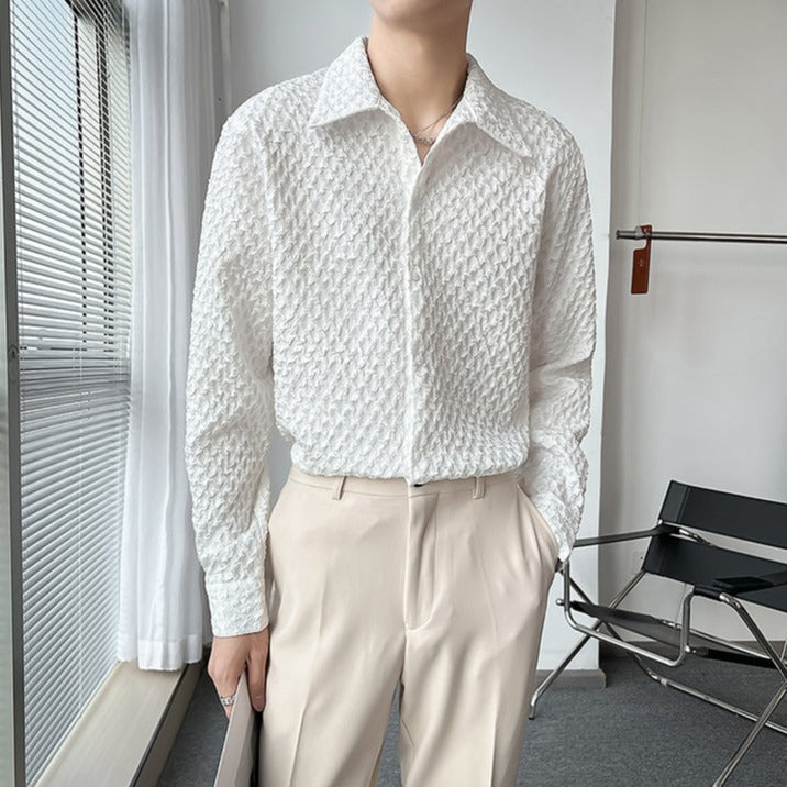 [Korean Style] Black/White Plaid Shirt Jacket
