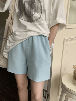 [Korean Style] 4 Colors Cinched Waist Sweat Shorts