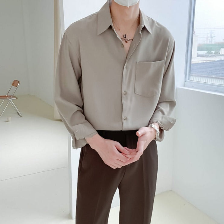 [Korean Style] 4 Colors Cashmere Long-Sleeved Shirts