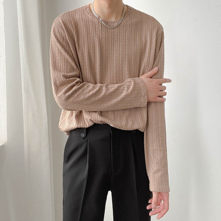 [Korean Style] 3 Colors Pullover Long Sleeved T-shirts