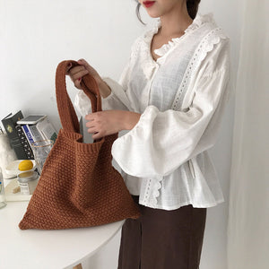[Korean Style] Casual Nude Knitting shoulder bag