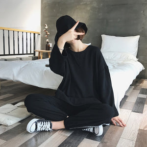[Korean Style] Over Sized Solid color Round Neck Pullover
