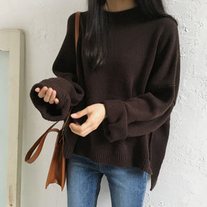 [Korean Style] Oversized Sweater With Rib Knit Details
