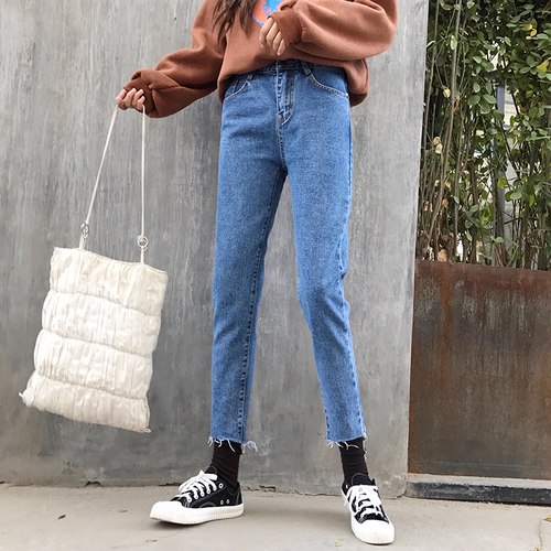[Korean Style] Ankle Length High waist Pencil Jeans*
