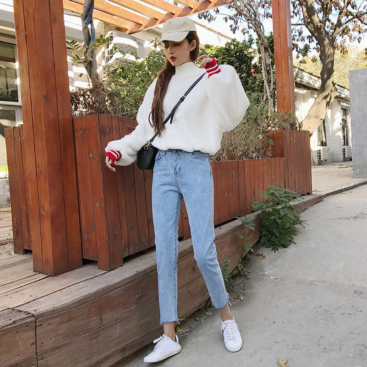 [Korean Style] Ankle Length High waist Pencil Jeans*